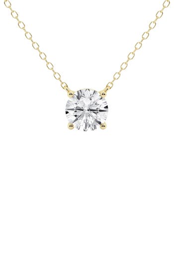 Badgley Mischka Collection Round Cut Lab Created Diamond Necklace In Gold