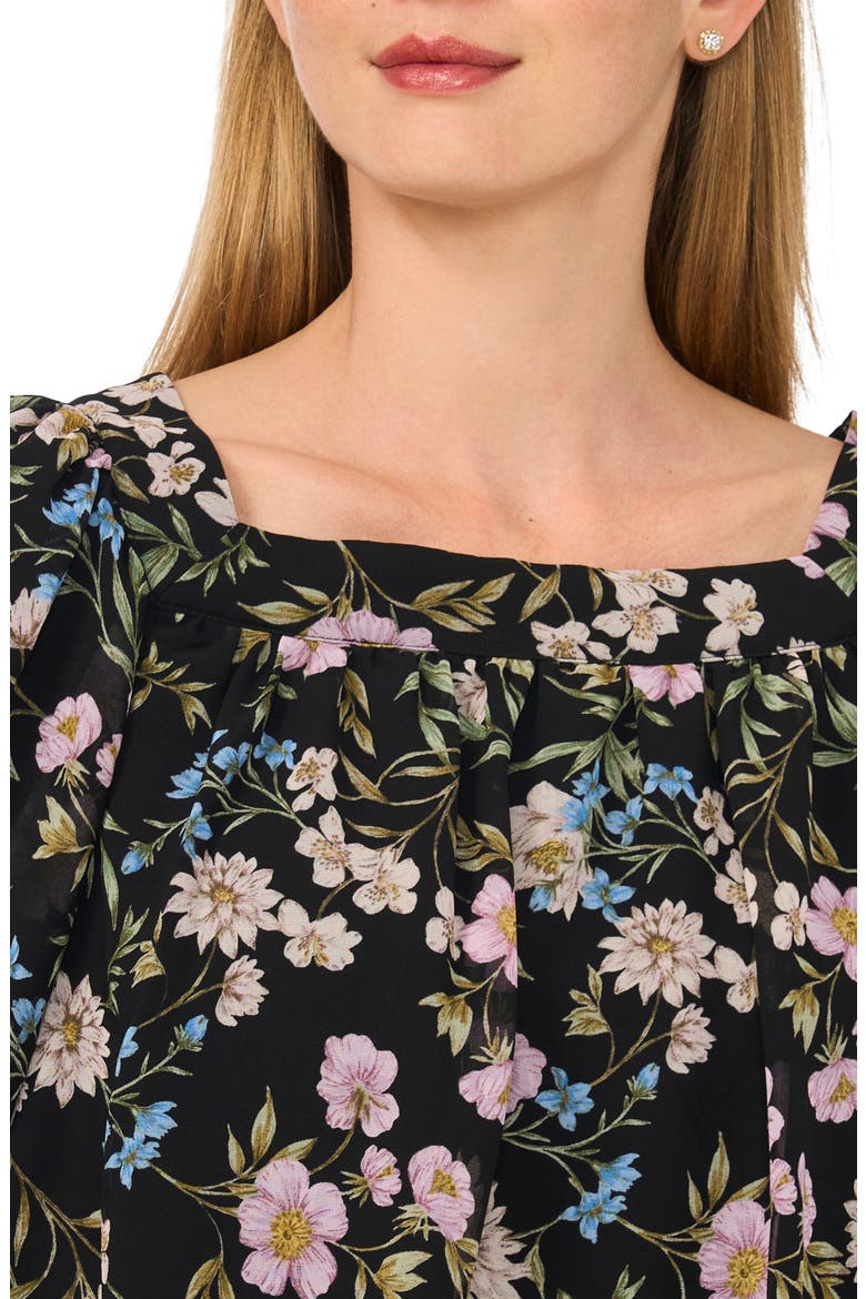 Square Neck Bubble Top, Alternate, color, RICH BLACK