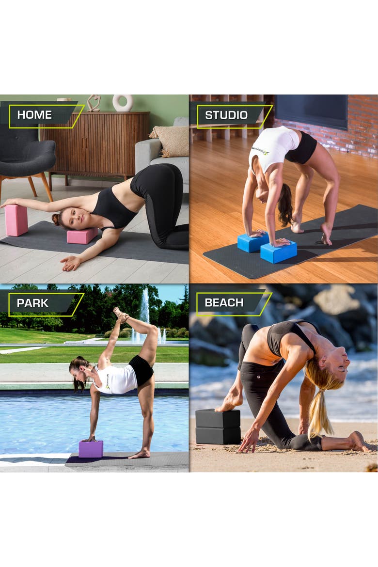 Foam Yoga Blocks, Alternate, color, Blue