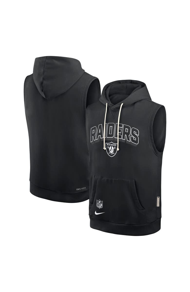 Nike Men's Nike Black Las Vegas Raiders Sideline Performance Sleeveless Pullover Hoodie, Alternate, color,