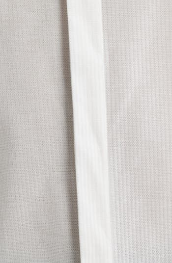 Emporio Armani Textured Stripe Short Sleeve Knit Cotton Button-Up 