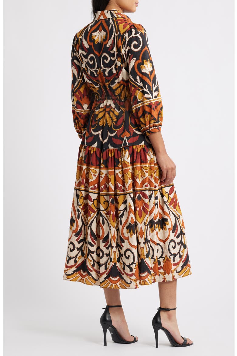 Geo Print Shirtdress, Alternate, color, BROWN/ BLACK MULTI