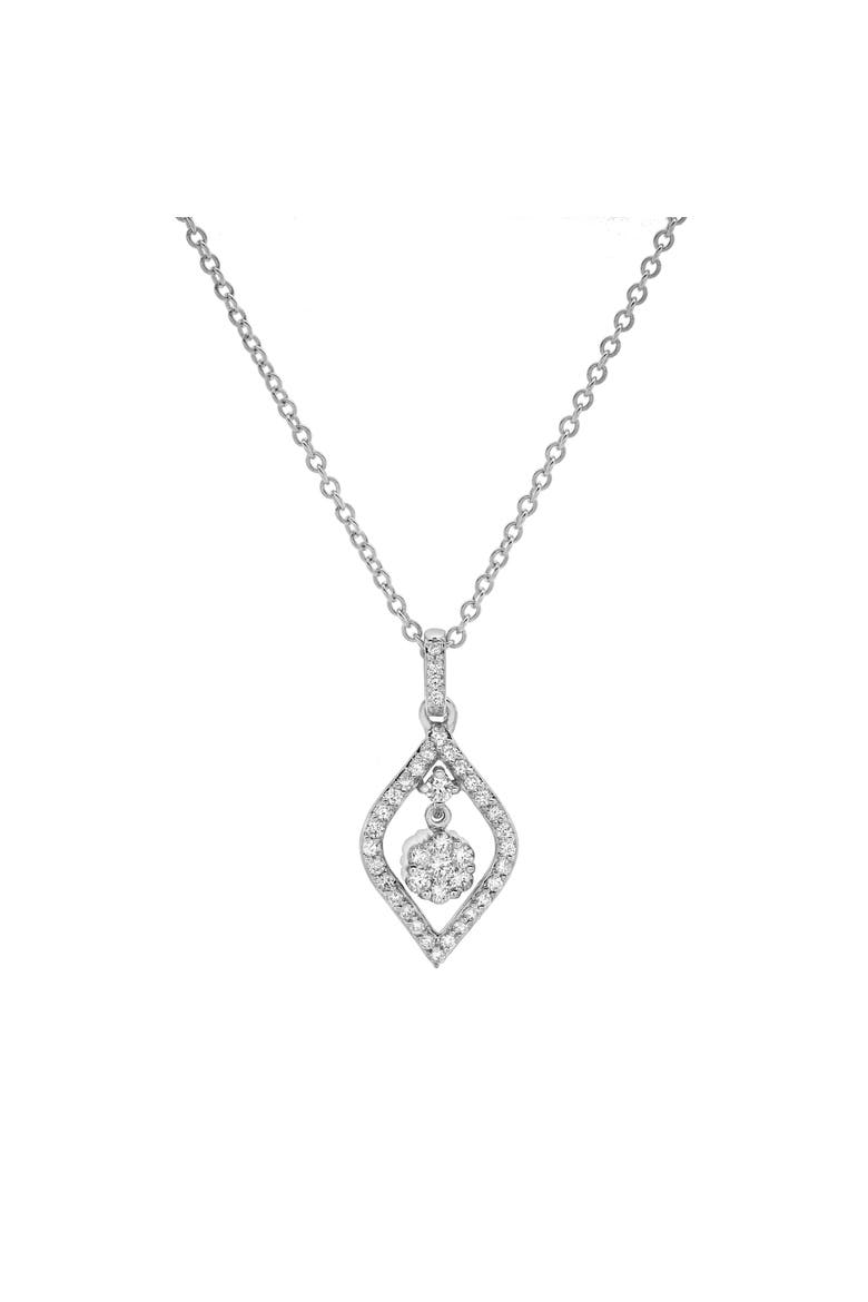 Lumiere Diamond Drop Pendant in 14K Gold, Main, color, 14K White Gold