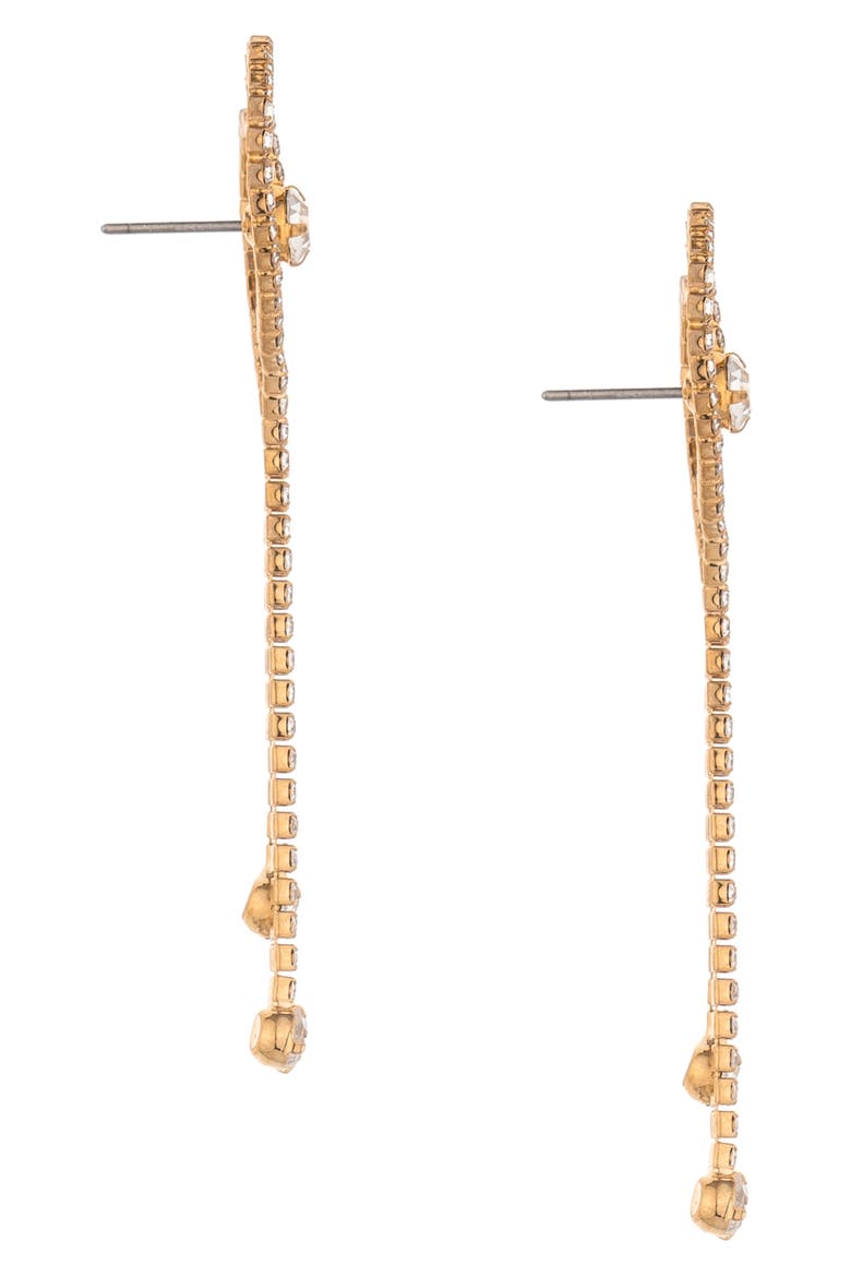 Crystal Heart Drop Earrings, Alternate, color, GOLD