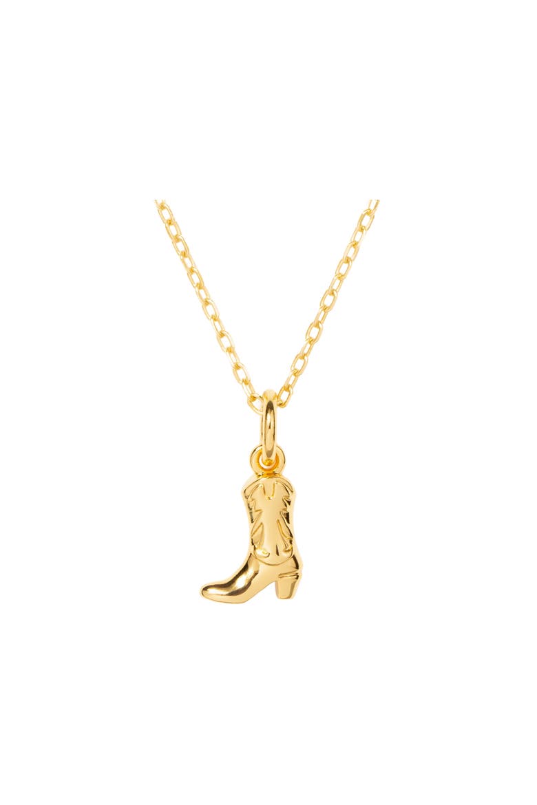 Cowgirl Boot Charm Necklace, Main, color, Gold