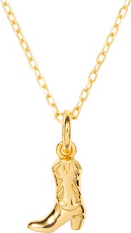 Little Sky Stone Cowgirl Boot Charm Necklace