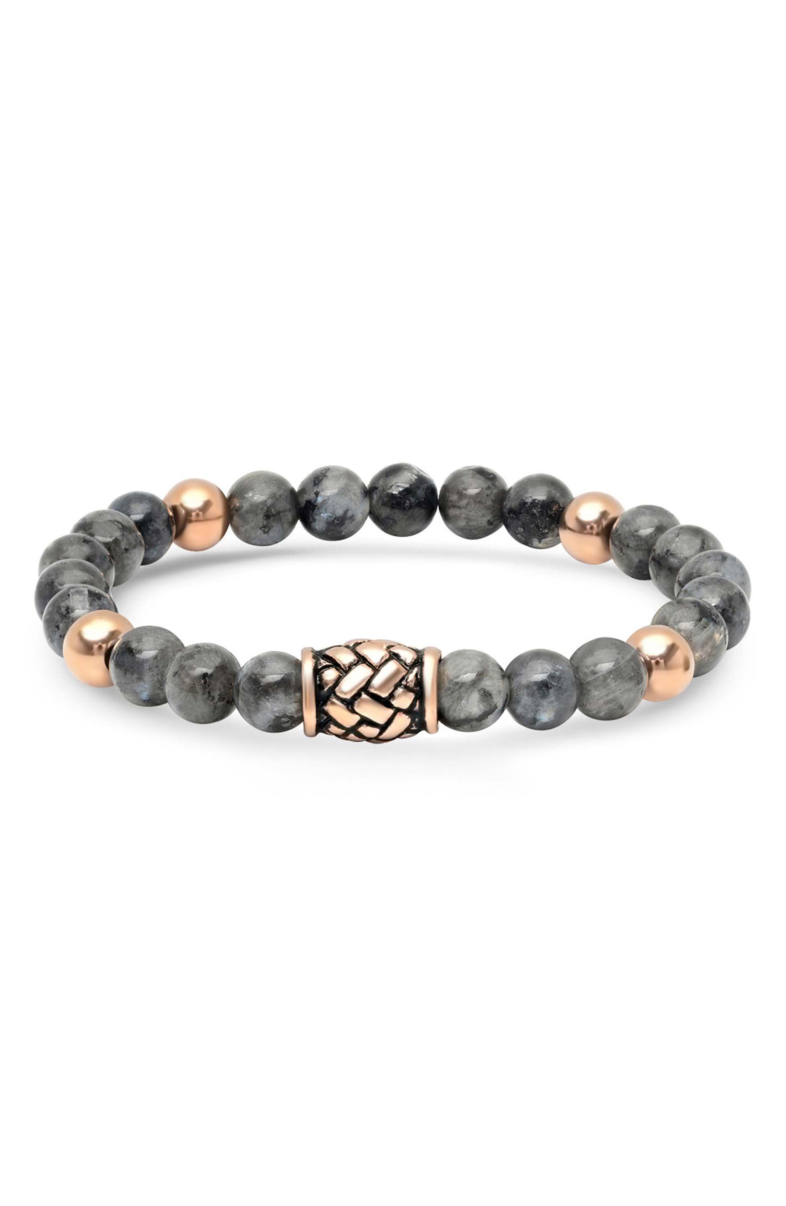 Men's Diluted Hematite Beaded Bracelet
