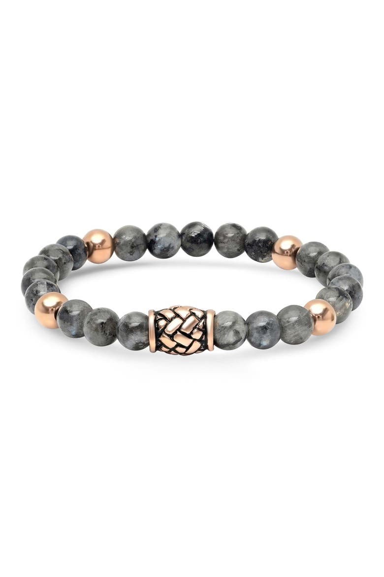 Men's Diluted Hematite Beaded Bracelet, Main, color, GOLD