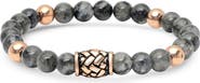STEELTIME Men's Diluted Hematite Beaded Bracelet
