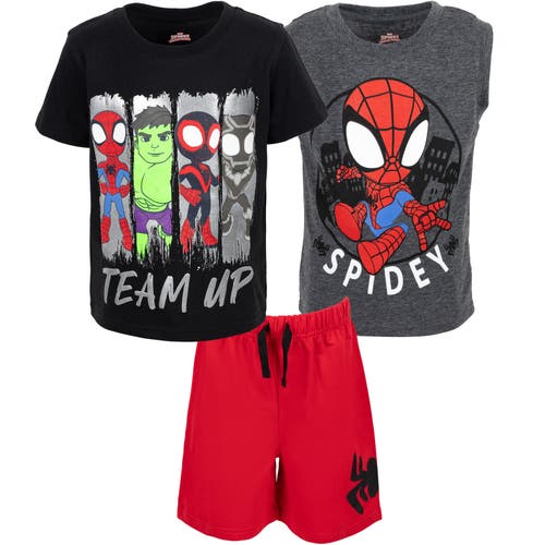 Marvel Kids'  Spidey And His Amazing Friends 3pc Tank Top, Tee & Shorts Set In Multi