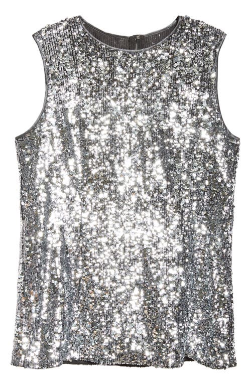 Dolce & Gabbana Dolce&gabbana Sequin Sleeveless Top In Argento