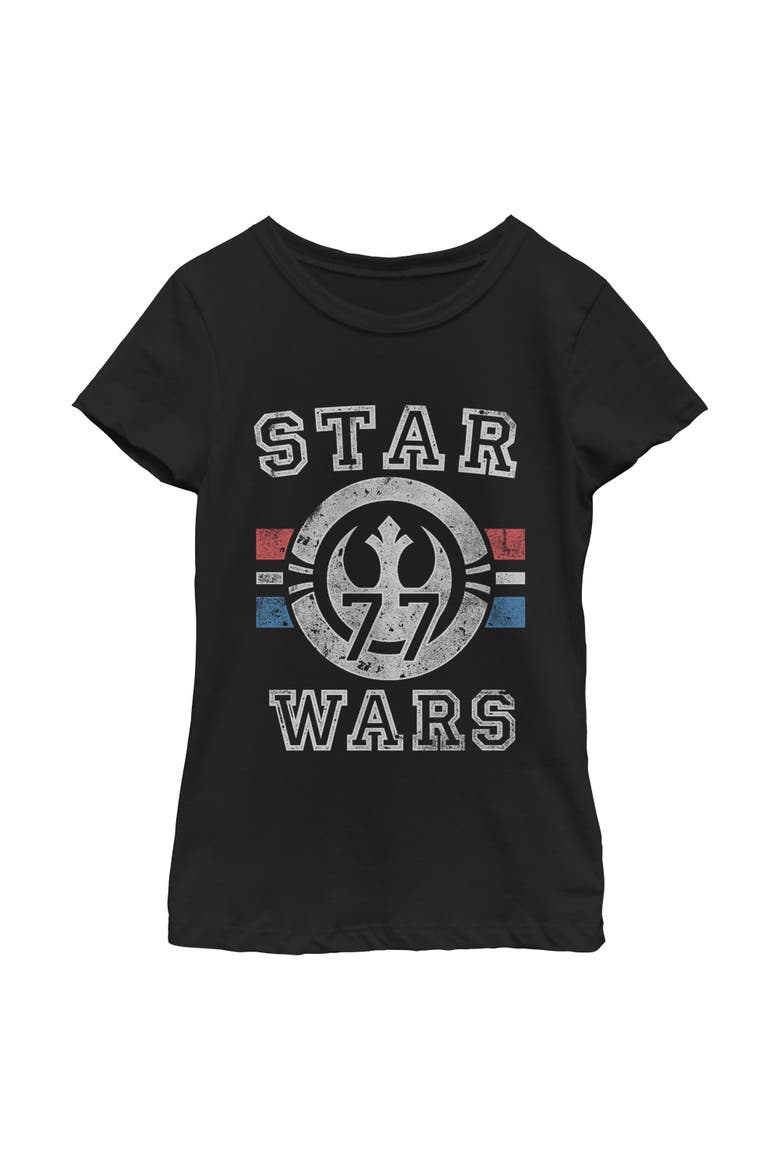 Girl's Star Wars Rebel Alliance 77  Graphic T-Shirt, Main, color, Black