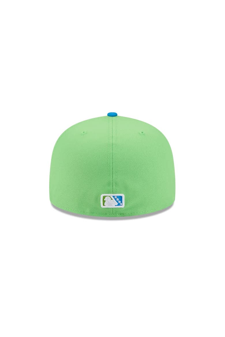 Men's New Era  Neon Green Pensacola Blue Wahoos Theme Nights 59FIFTY Fitted Hat, Alternate, color, Neon Green