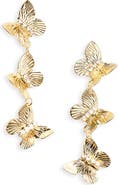 Nordstrom Triple Butterfly Drop Earrings