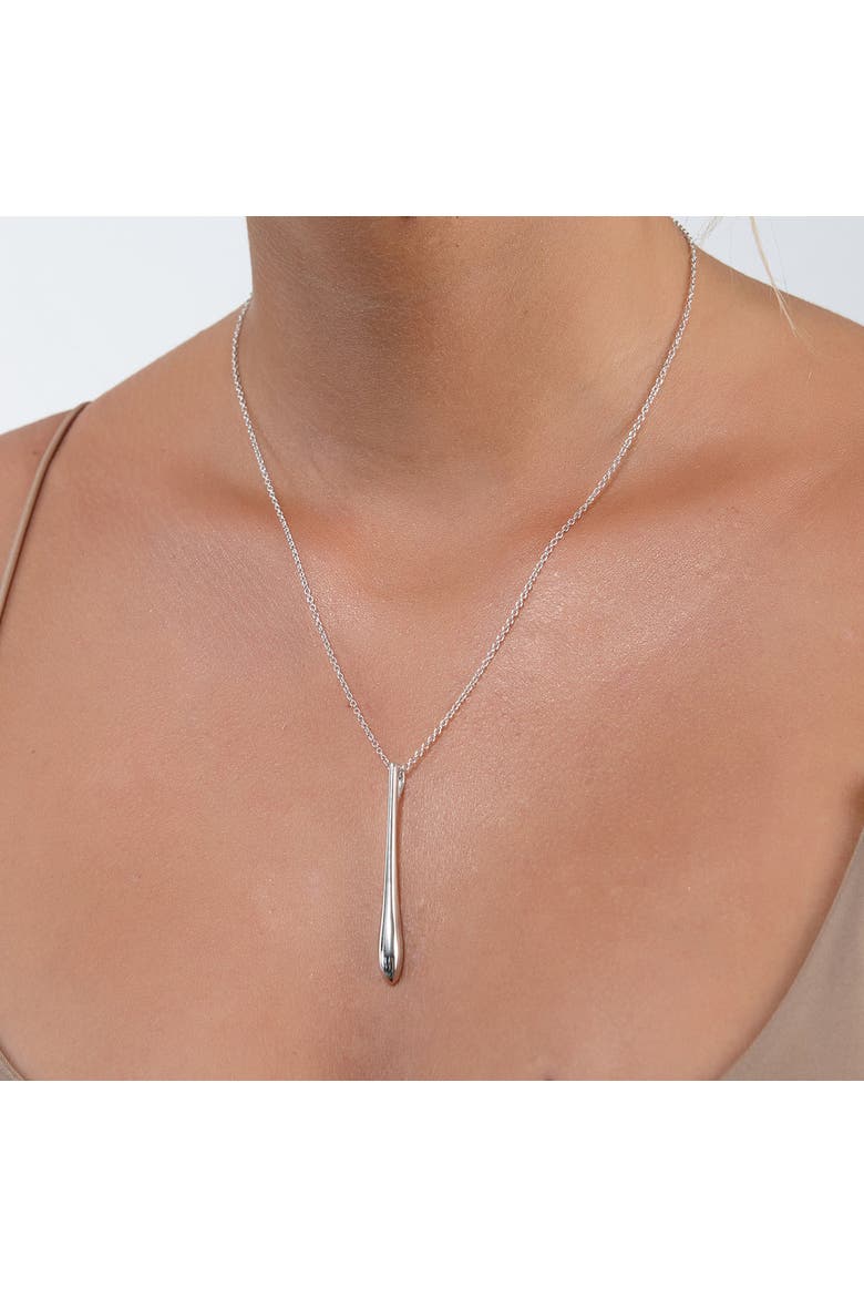 Solid Tear Drop Pendant, Alternate, color, Sterling Silver