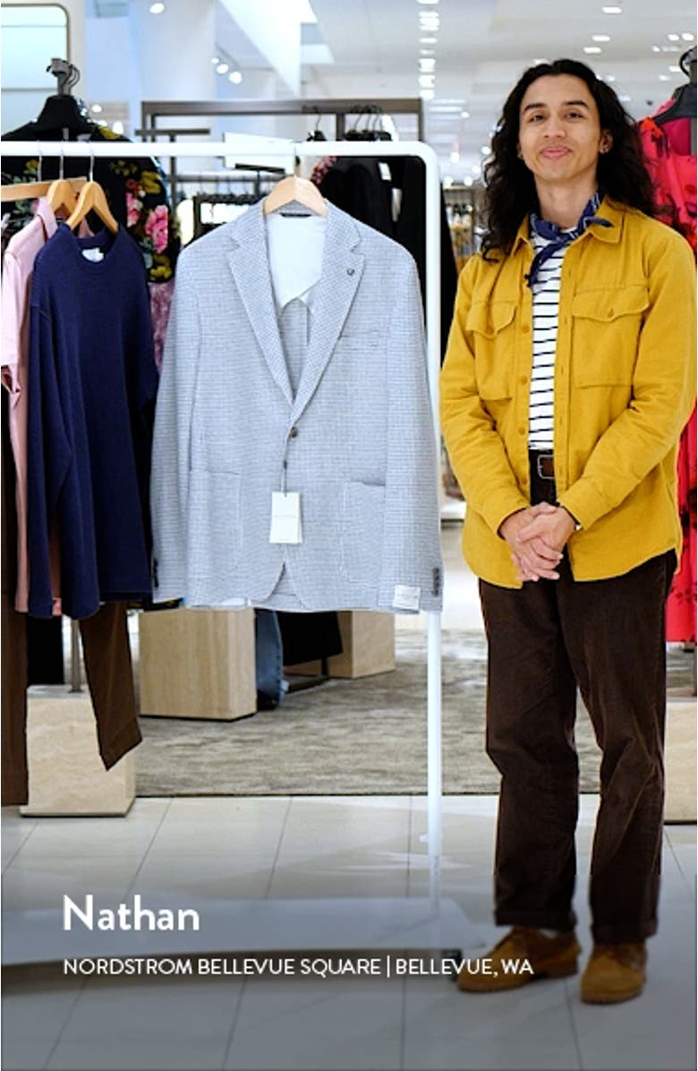 Queens Houndstooth Knit Linen Blend Sport Coat, sales video thumbnail
