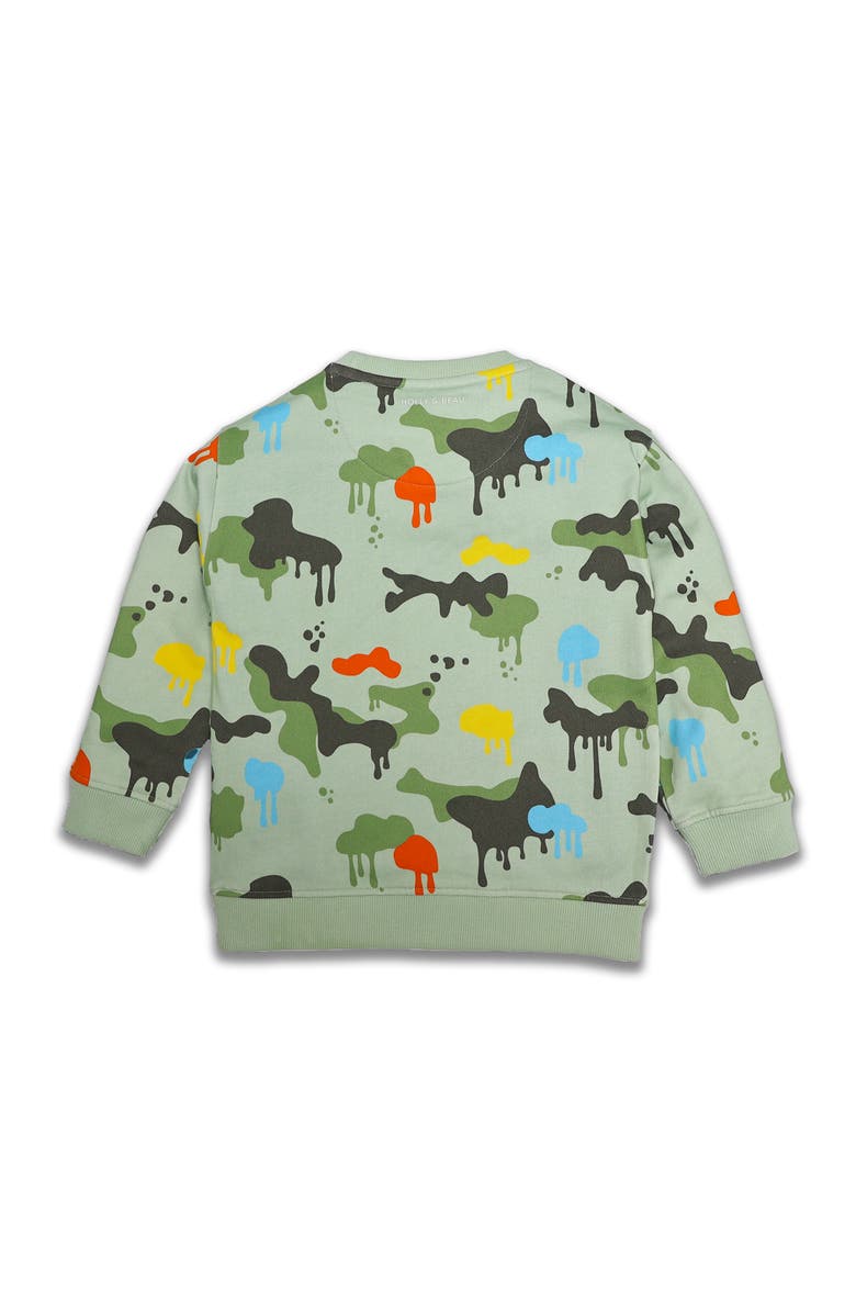 Holly and Beau Dinosaur Cotton Crew Neck Sweatshirt, Alternate, color, Green