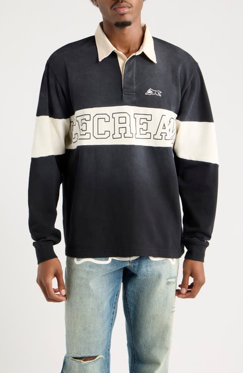 Ginger Stripe Cotton Polo Sweatshirt