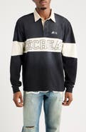ICECREAM Ginger Stripe Cotton Polo Sweatshirt