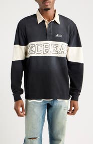 ICECREAM Ginger Stripe Cotton Polo Sweatshirt