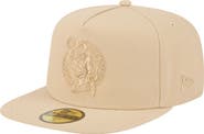 New Era Men's New Era Khaki Boston Celtics Color Pack A-Frame 59FIFTY Fitted Hat