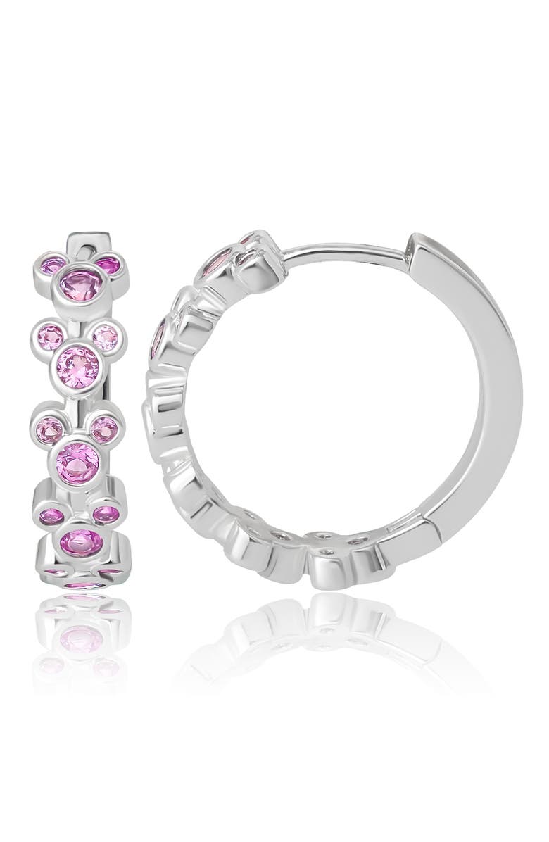 Disney Mickey Mouse Endless Hoop Earrings, Alternate, color, Silver Tone