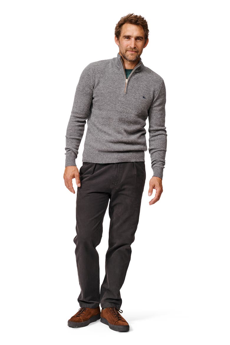 Pepper Lambswool Zip Neck Sweater, Alternate, color, Mid Grey