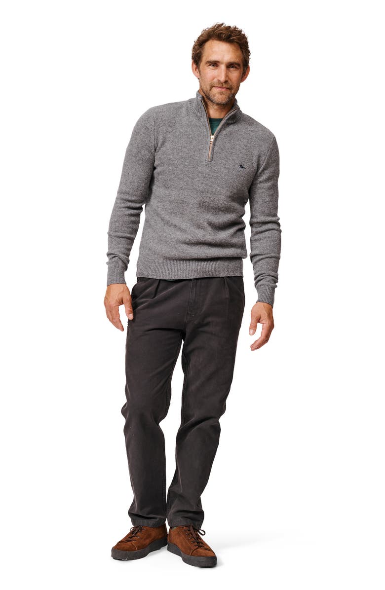 Aubin Pepper Lambswool Zip Neck Sweater, Alternate, color, Mid Grey