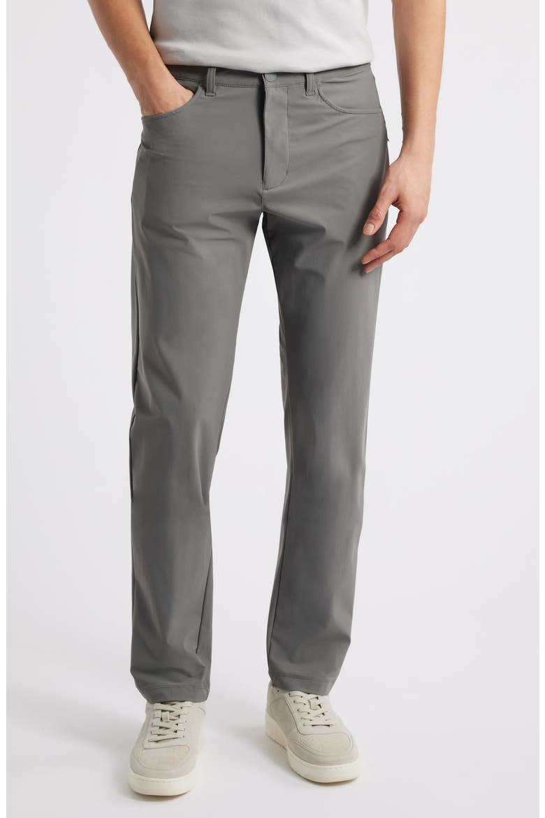 Momentum Water Repellent Flat Front Golf Pants, Main, color, SMOKE