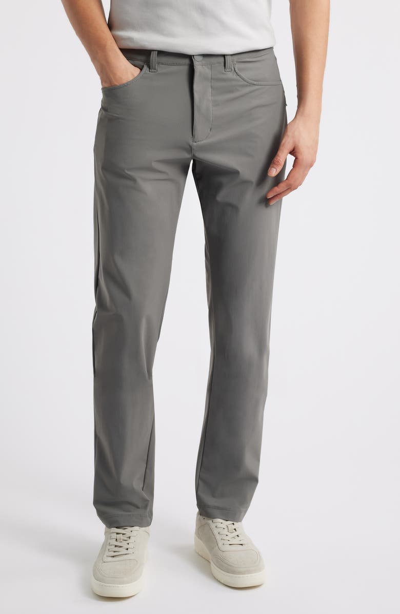 Rhone Momentum Water Repellent Flat Front Golf Pants, Main, color, Smoke