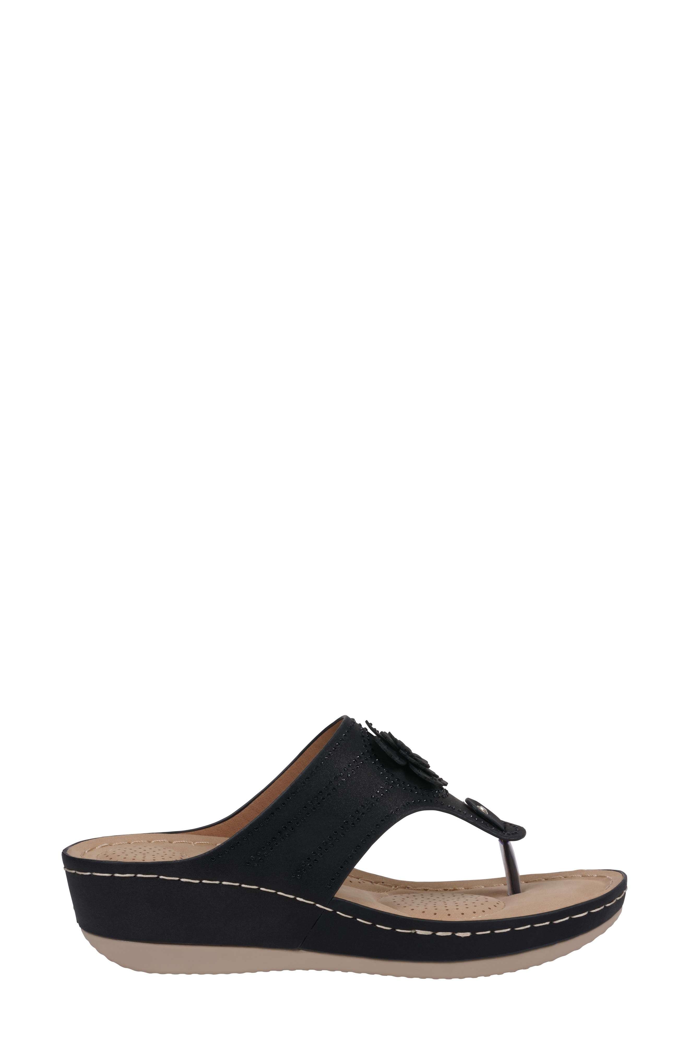 GC SHOES Cora Wedge Sandal, Alternate, color, Black