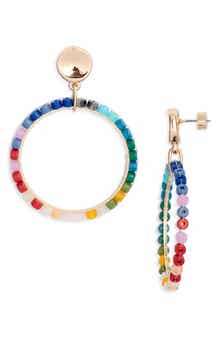 Nordstrom Beaded Hoop Drop Earrings