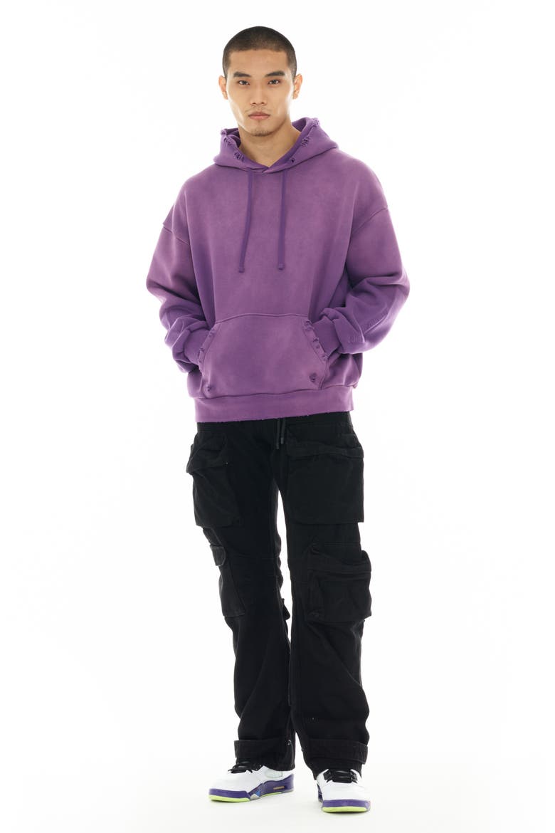 Core Distressed French Terry Pullover Hoodie, Alternate, color, DUSTY LAVENDER