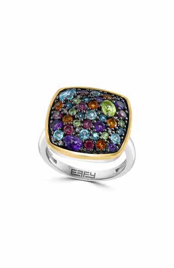 Two-Tone Semiprecious Stone Ring