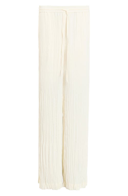 Allsaints Womens Caramin Crinkled-texture Woven Trousers Gardenia Cream In Gardenia Cream