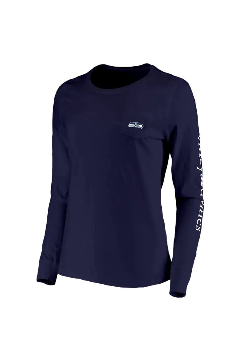 Women's Vineyard Vines College Navy Seattle Seahawks Helmet Long Sleeve T-Shirt, Alternate, color, Navy