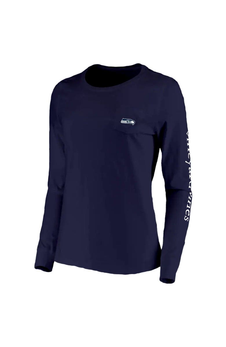 vineyard vines Women's Vineyard Vines College Navy Seattle Seahawks Helmet Long Sleeve T-Shirt, Alternate, color, Navy