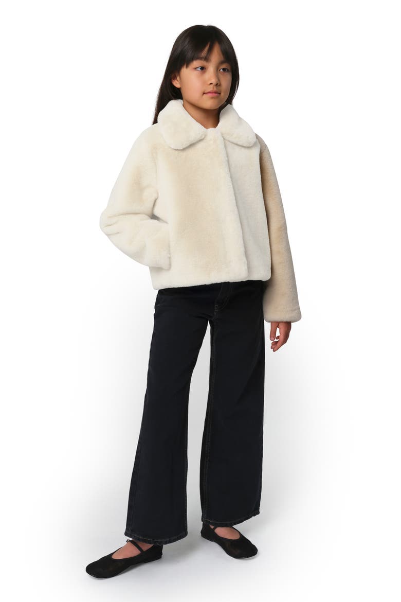 Kids' Elis Pluche™ Faux Fur Coat, Alternate, color, LATTE