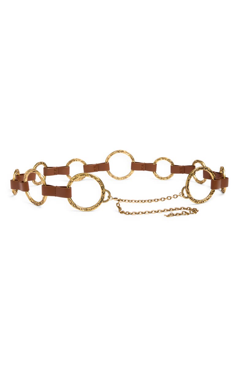 Zimmermann Solena Chain & Leather Belt, Main, color, Gold