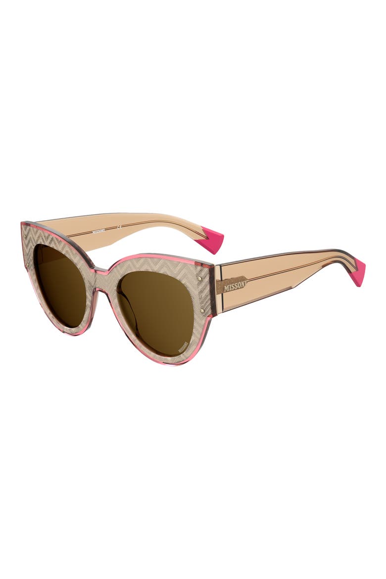 51mm Cat Eye Sunglasses, Alternate, color, FUCHSIA BEIGE