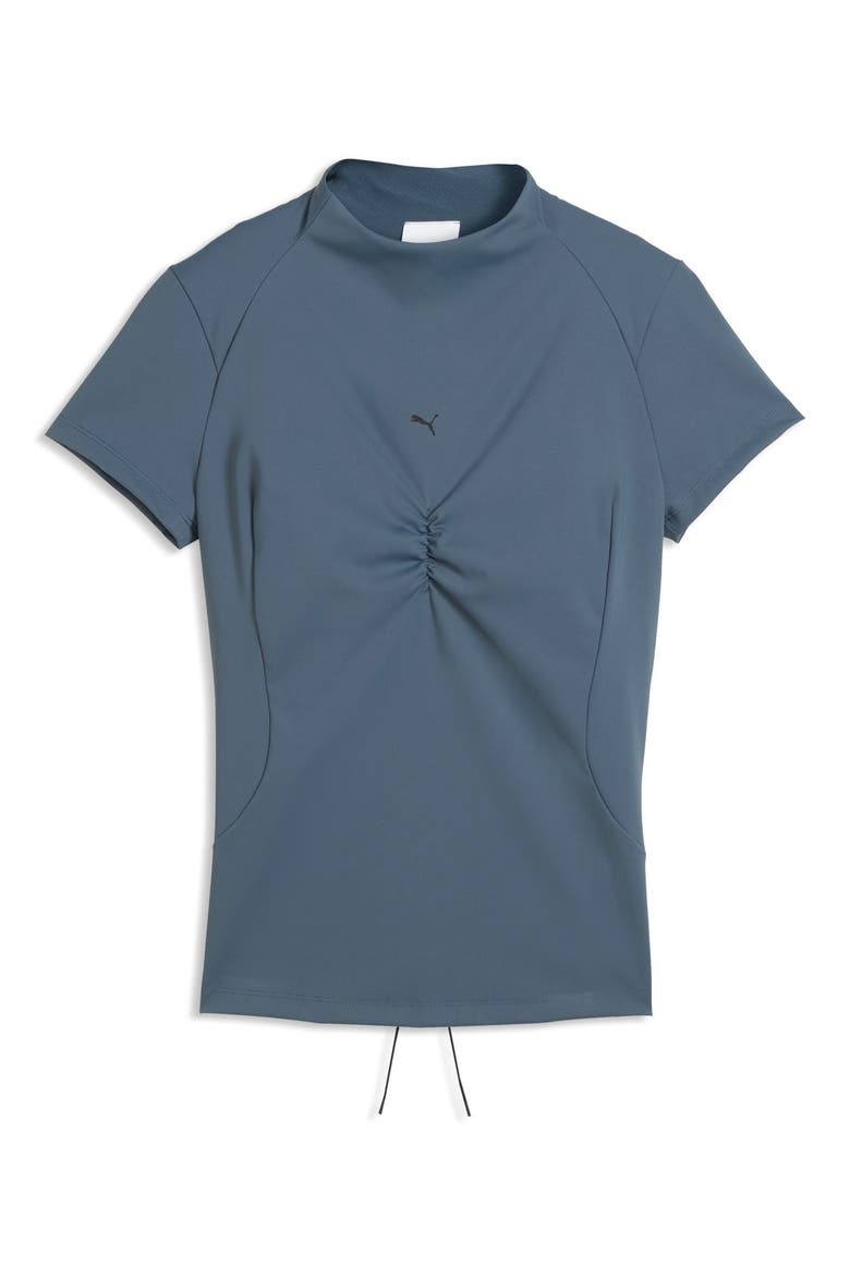 Mock Neck Performance Tee, Main, color, EVENING BLUE