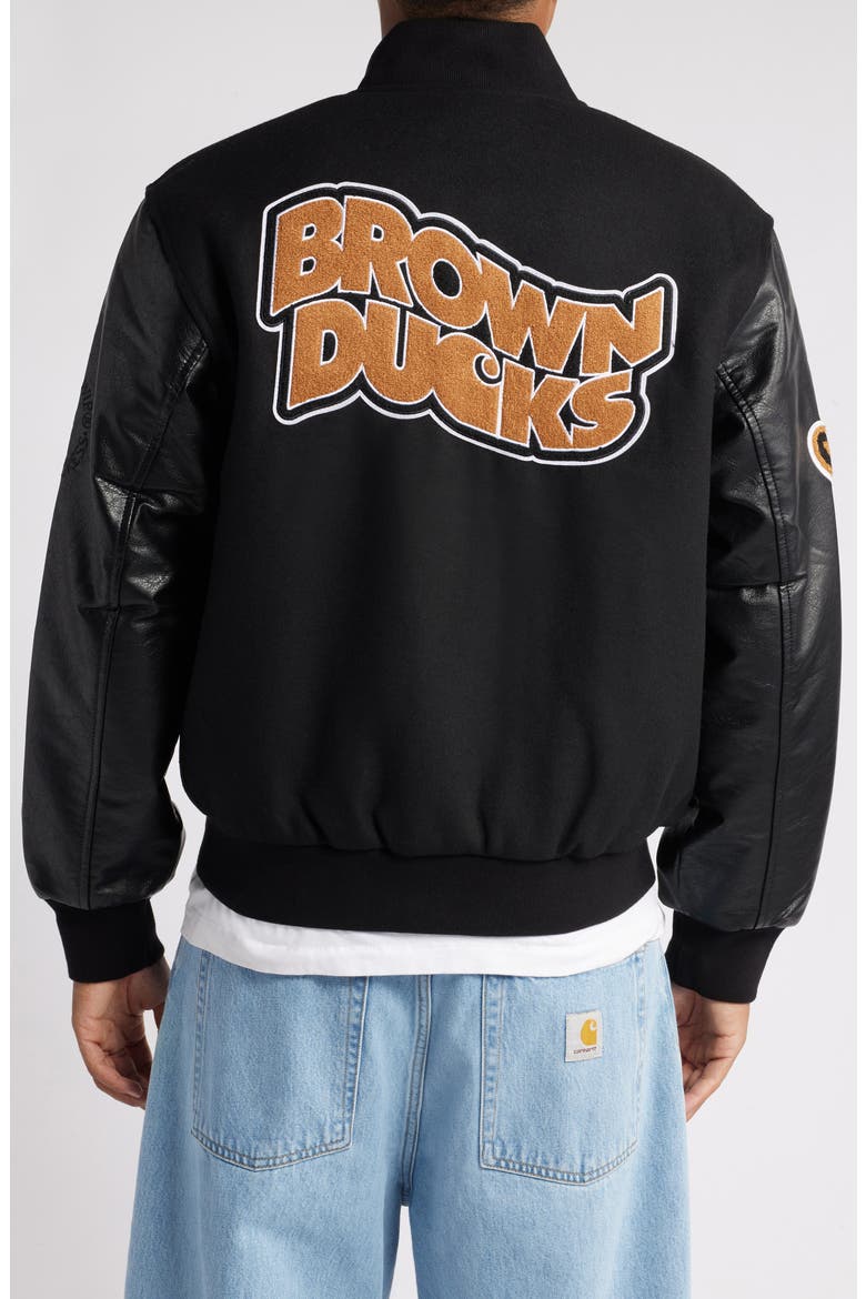 Carhartt Work In Progress Brown Ducks Mixed Media Bomber Jacket