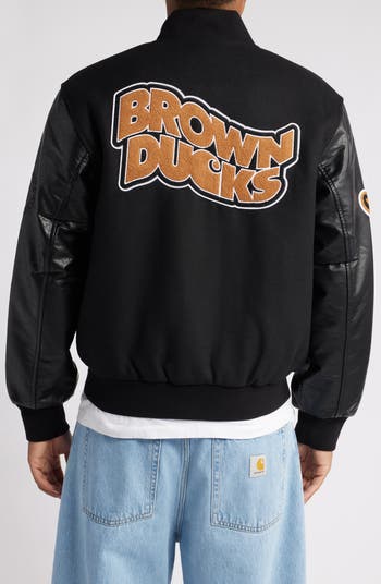 Carhartt Work In Progress Brown Ducks Mixed Media Bomber Carhartt Work In Progress Brown Ducks Mixed Media Bomber