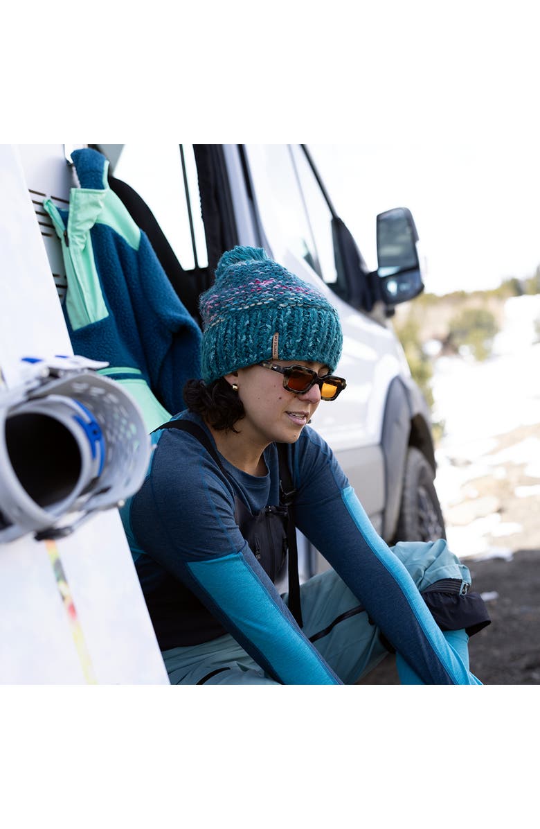 Turtle Fur Firefly Pom Winter Hat, Alternate, color, Emerald