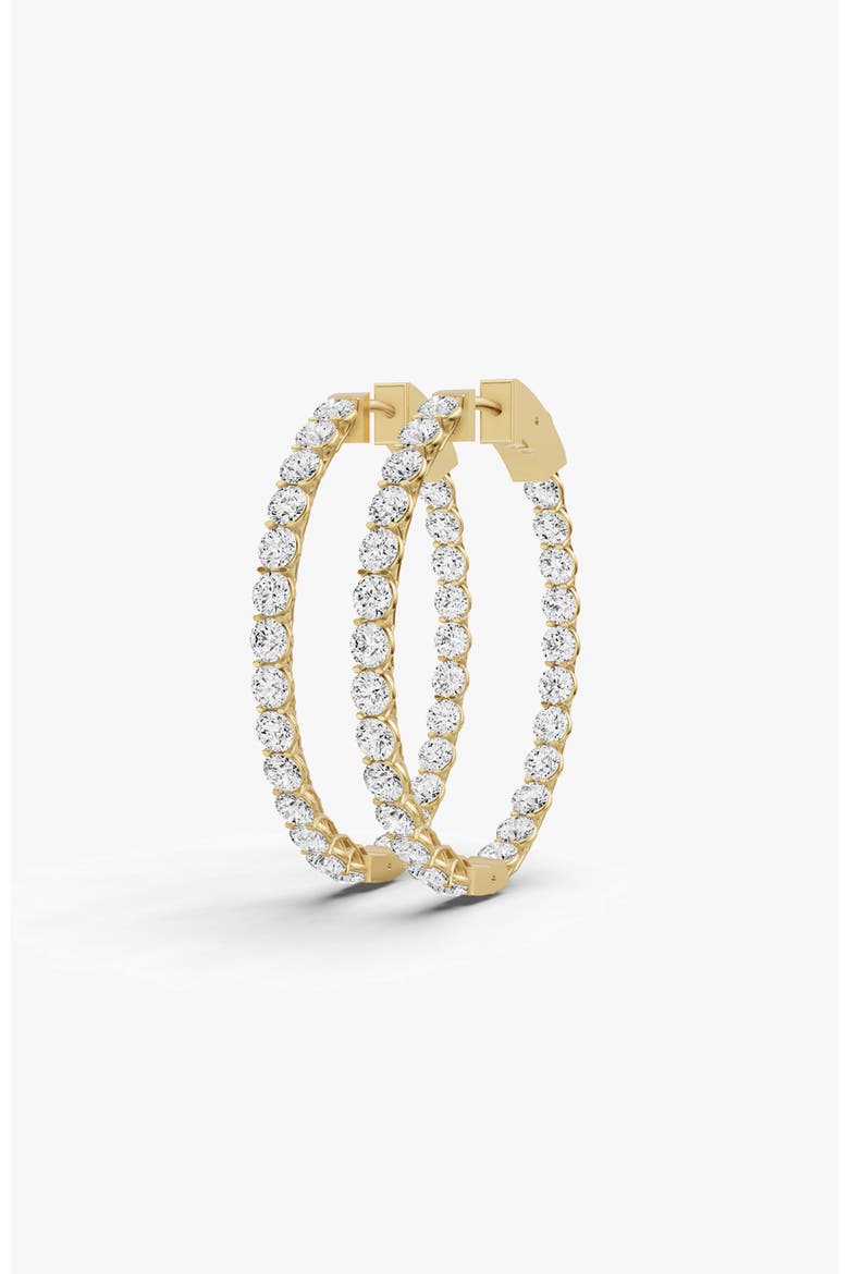 14K Gold 3 ct Earrings Oval Diamond Hoops, Alternate, color, White Gold