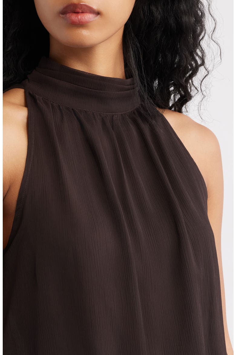 Leah Mock Neck Ruffle Dress, Alternate, color, COCOA