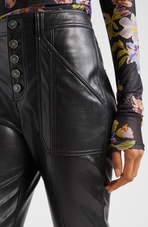 Cinq À Sept Wallace Faux Leather Bootcut Ankle Pants In Black