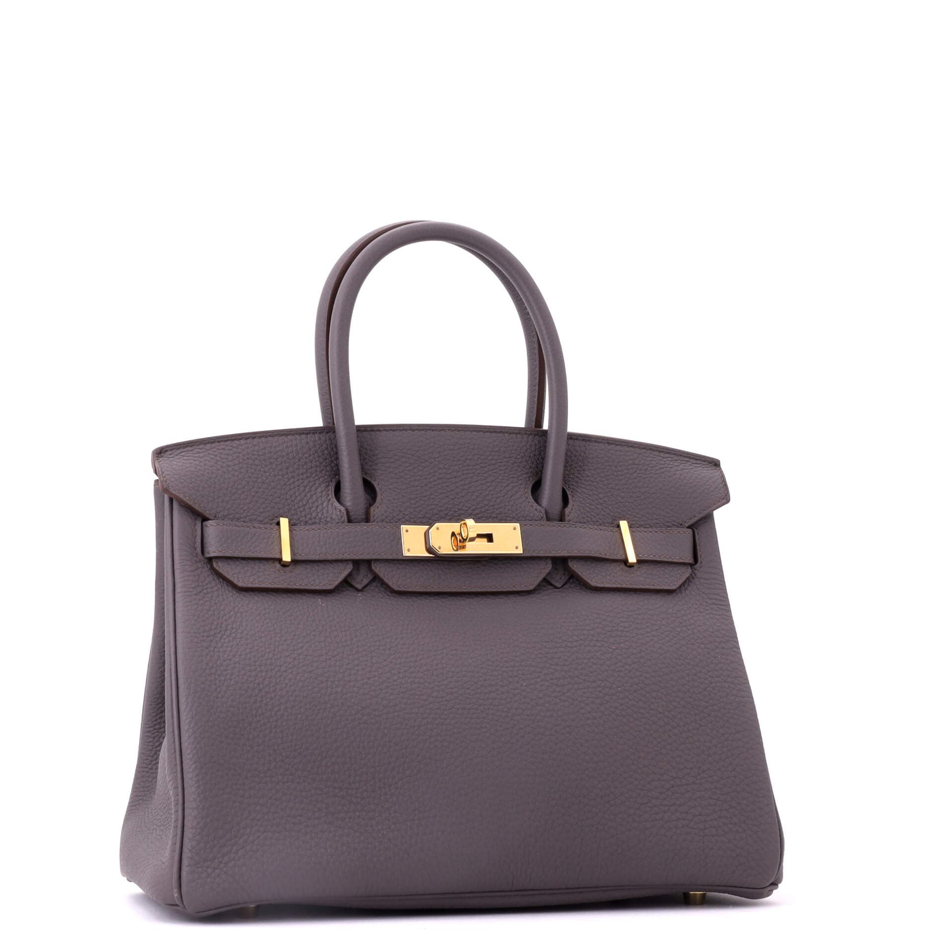 Pre-Owned Hermes Birkin Handbag Grey Togo with Gold Hardware 30, Alternate, color, Etain