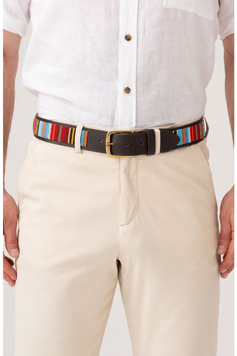 Maasai Beaded Belt, Main, color, RED