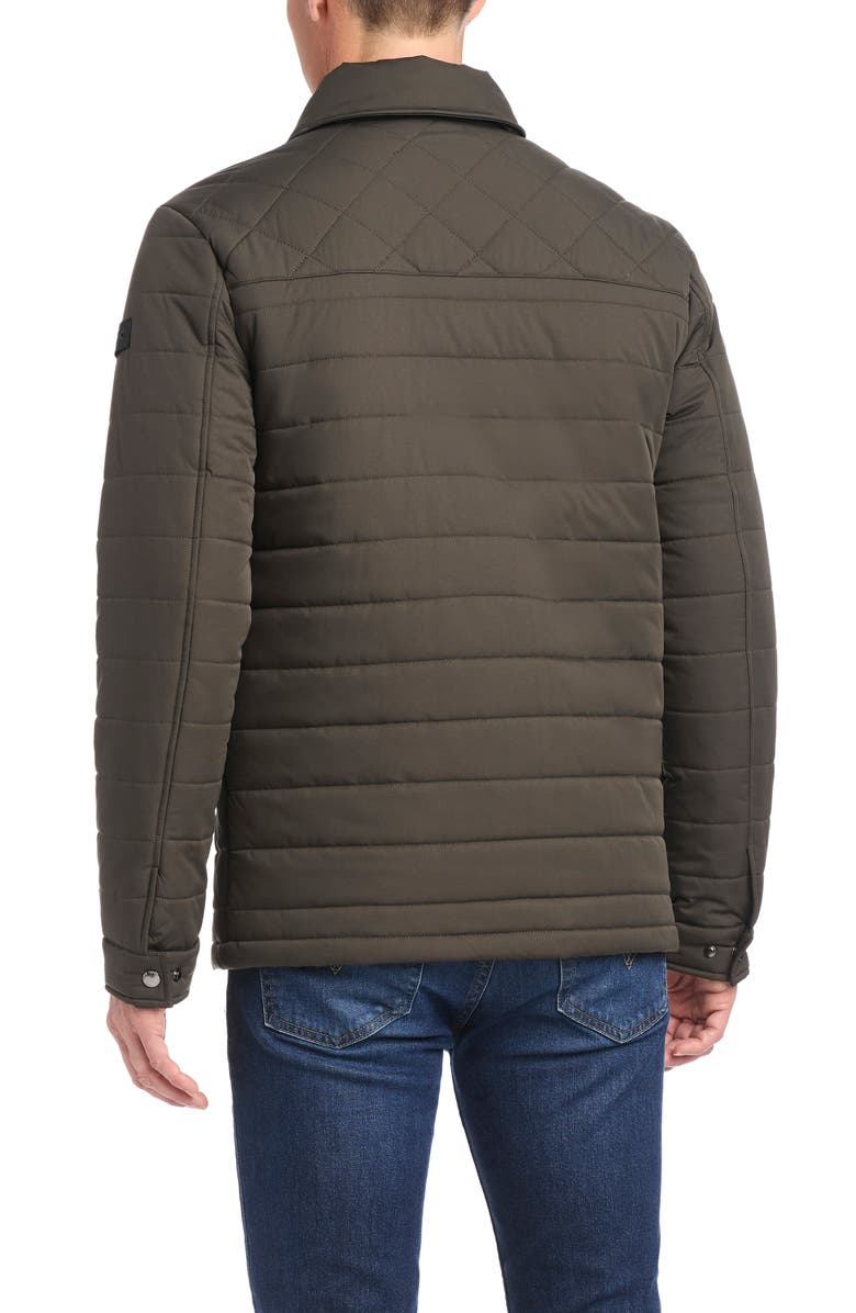 Vince Camuto Quilted Shirt Jacket, Alternate, color, Dark Olive